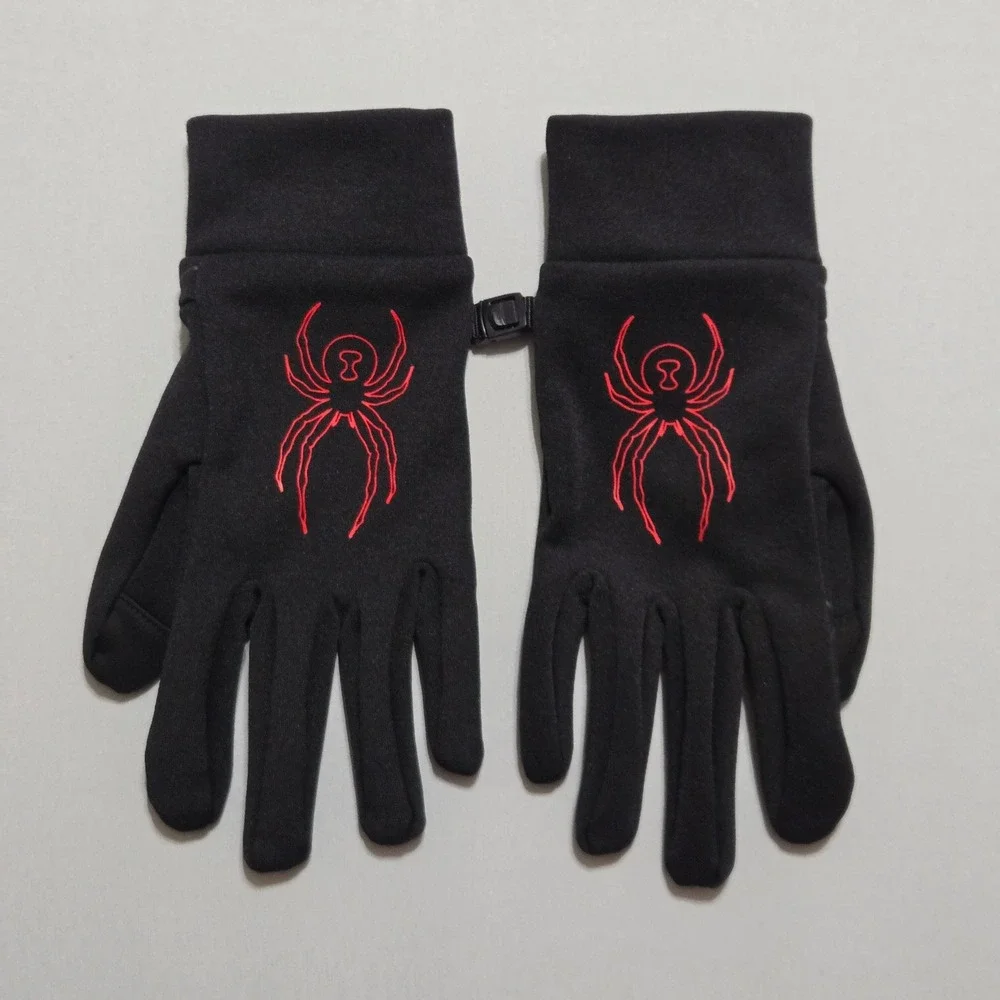 Spyder Performance Gloves Women Small Black Red Embroidered‎ Logo Grippy Palm